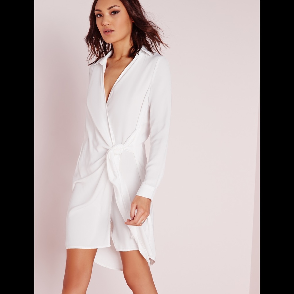Reverse white side wrap dress size S